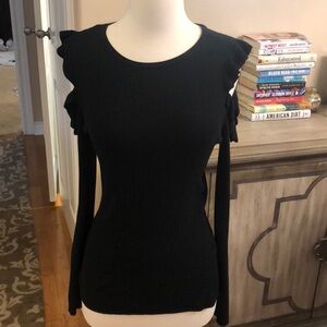 White House black market black cold shoulder lightweight sweater